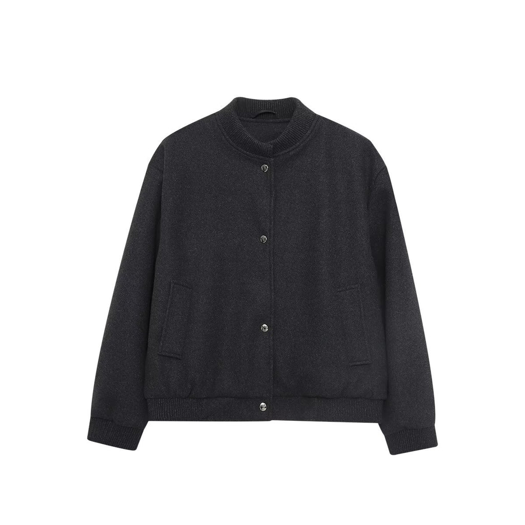 Buckled stand up collar soft pilot jacket