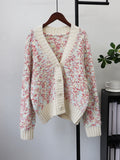 Loose V-neck sweater for women