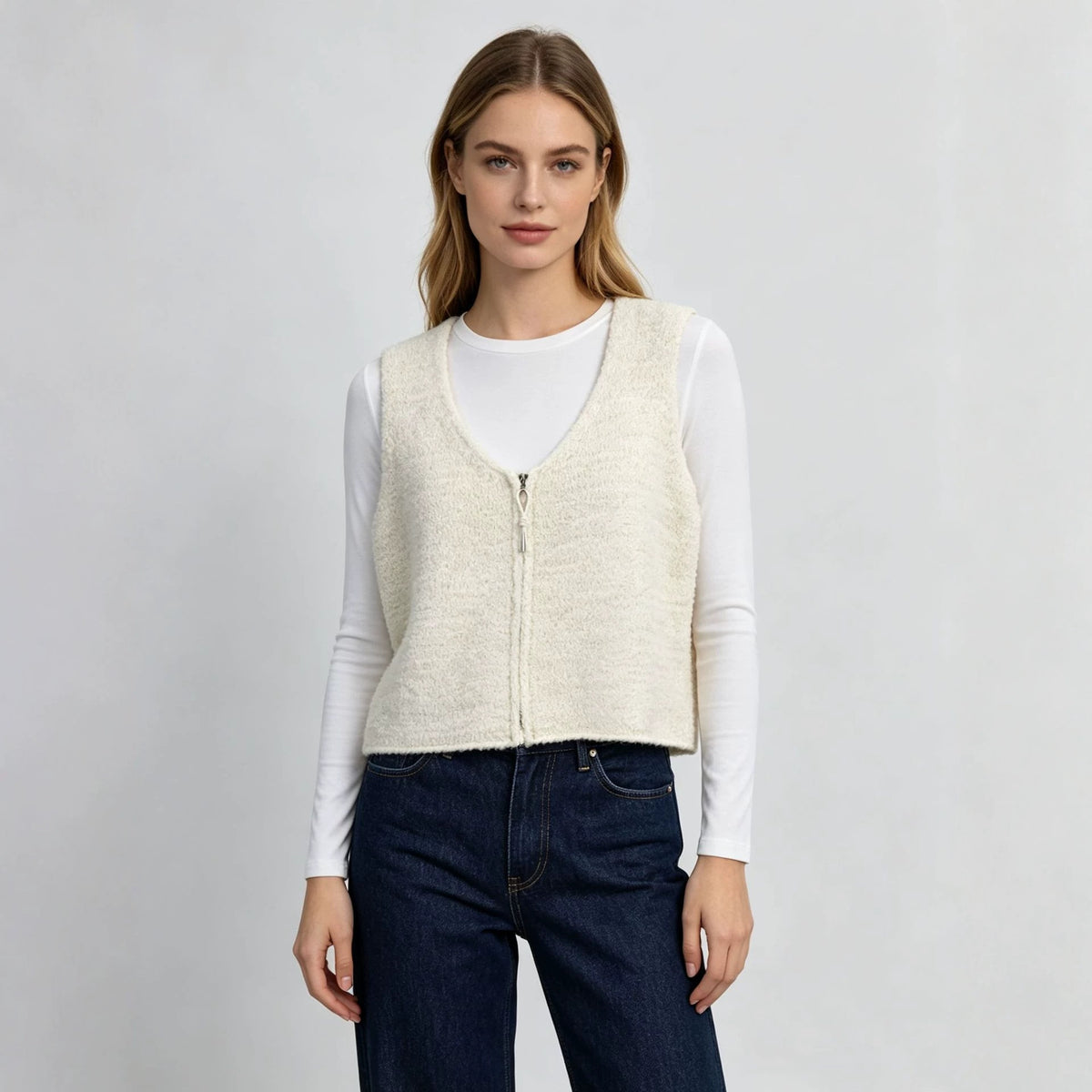 Loose zipper vest