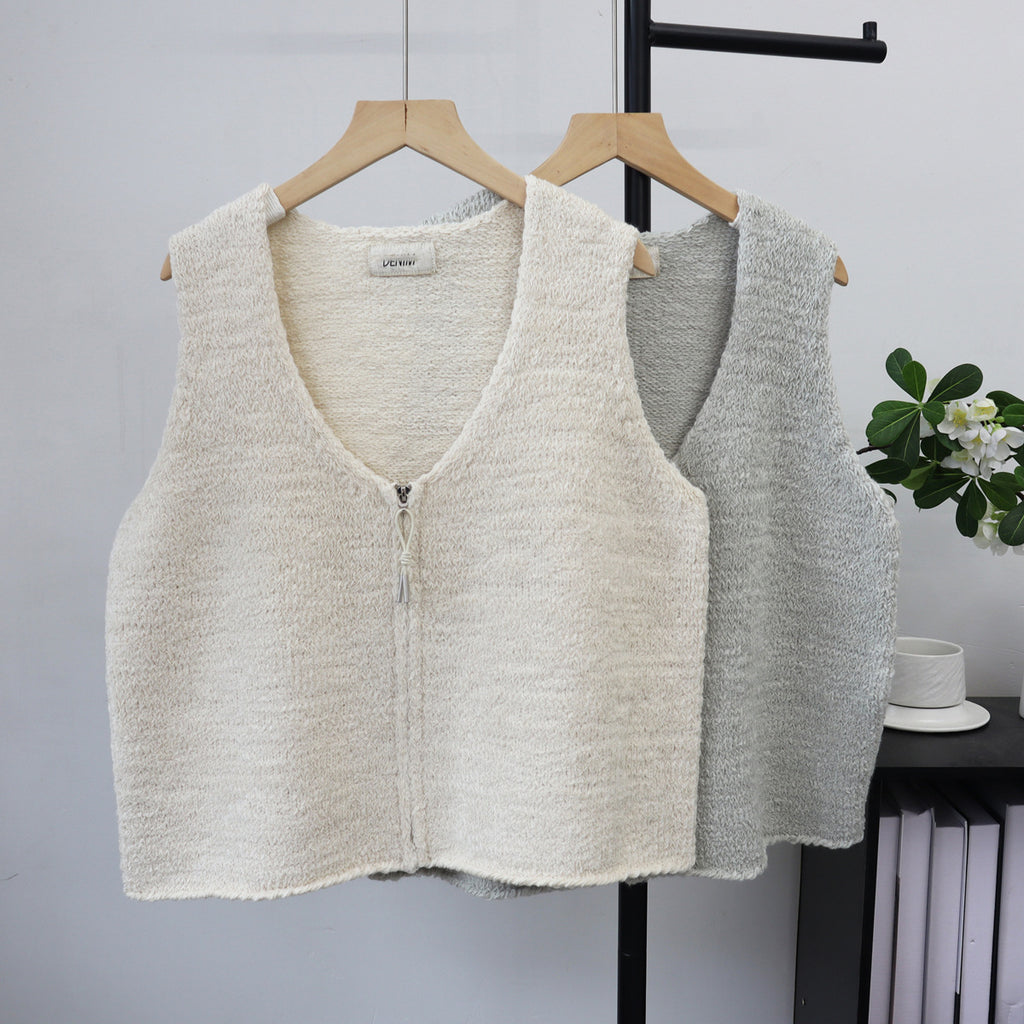 Loose zipper vest