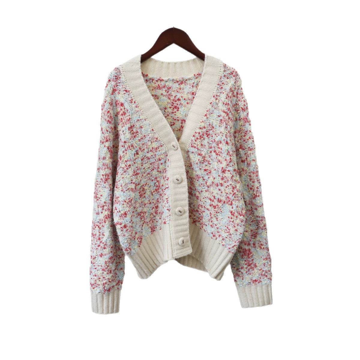 Loose V-neck sweater for women