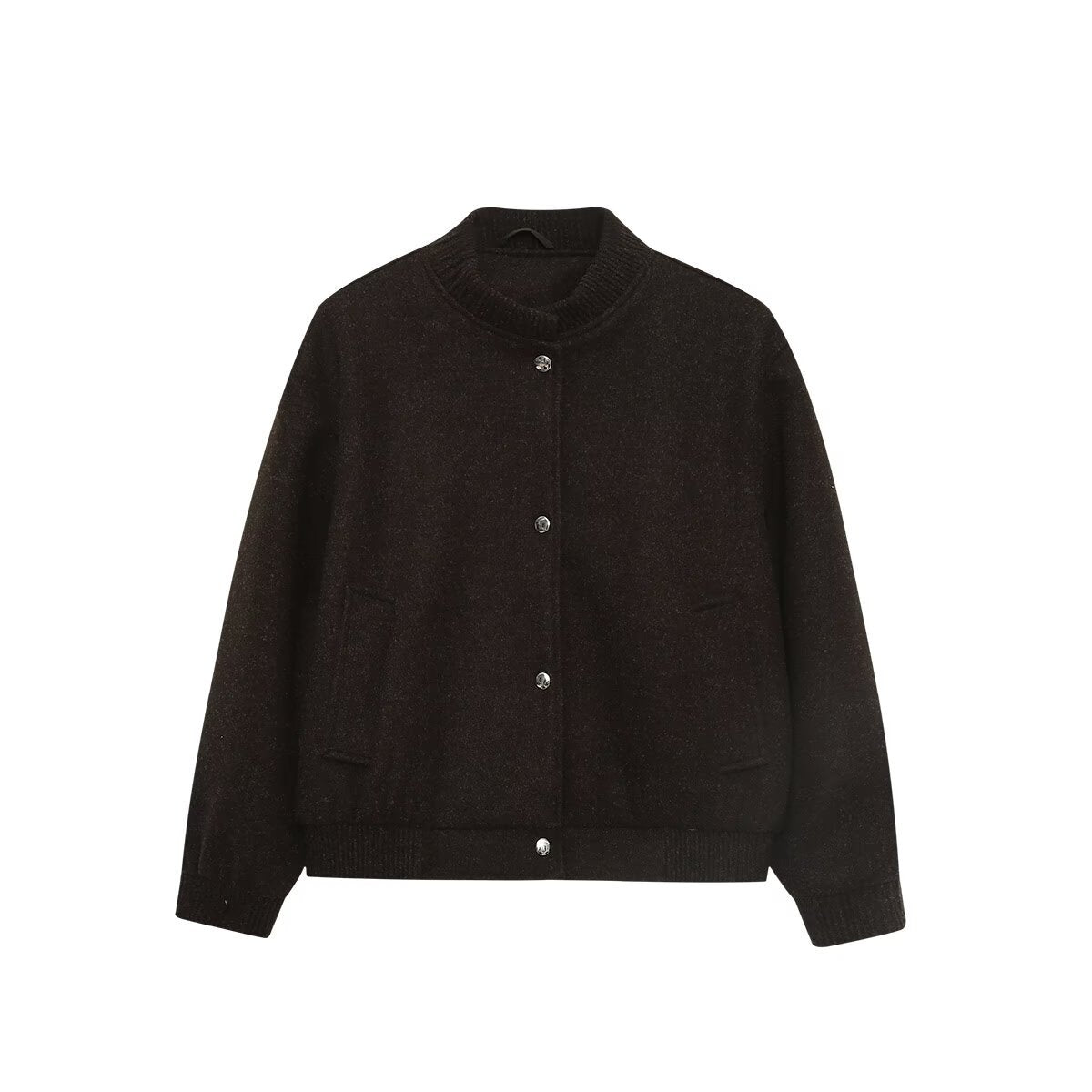 Buckled stand up collar soft pilot jacket