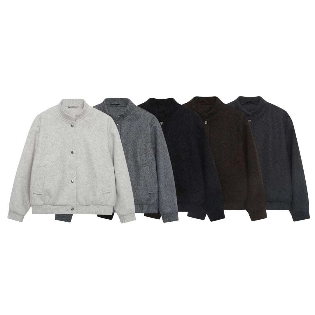 Buckled stand up collar soft pilot jacket