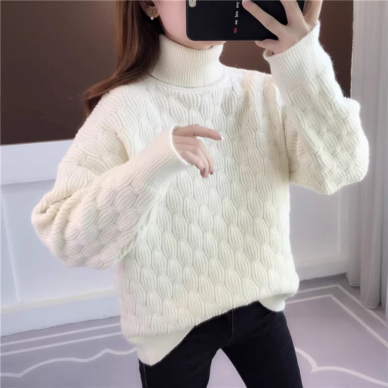 Casual Thickened Turtleneck Pullover Sweater Slimming Knitwear