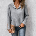 Women's Long Sleeve Textured Sweatshirt, Loose Fit Casual Pullover with Pocket