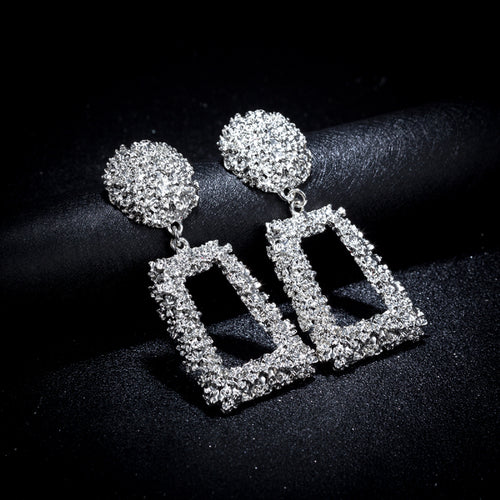 Big Vintage Earrings for Women Gold Silver Black Geometric Statement Earring 2019 Metal Earing Hanging Fashion Jewelry