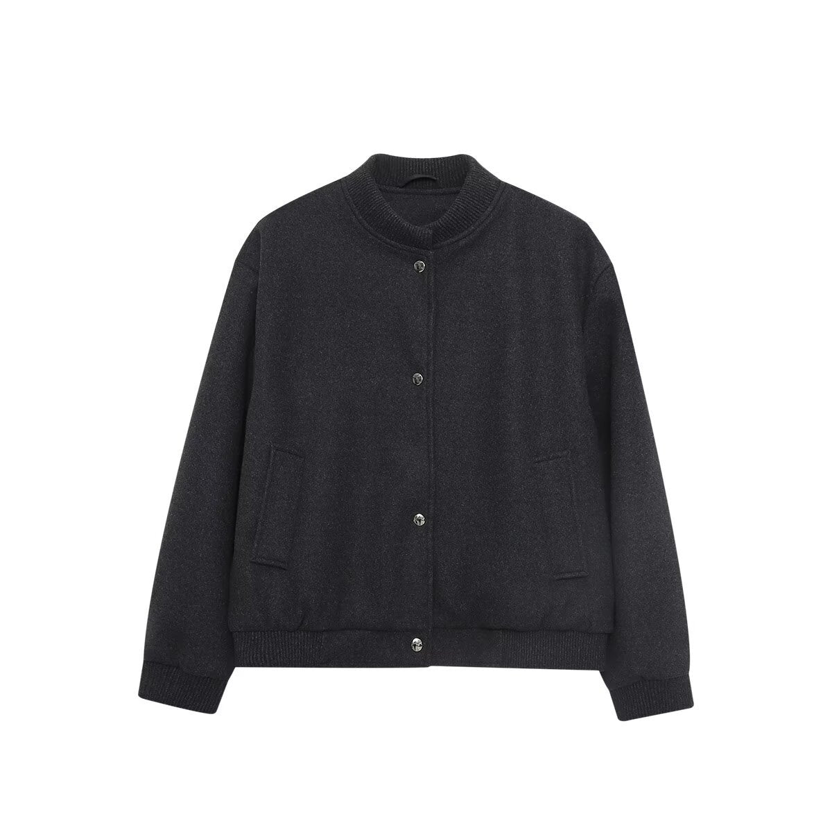 Buckled stand up collar soft pilot jacket