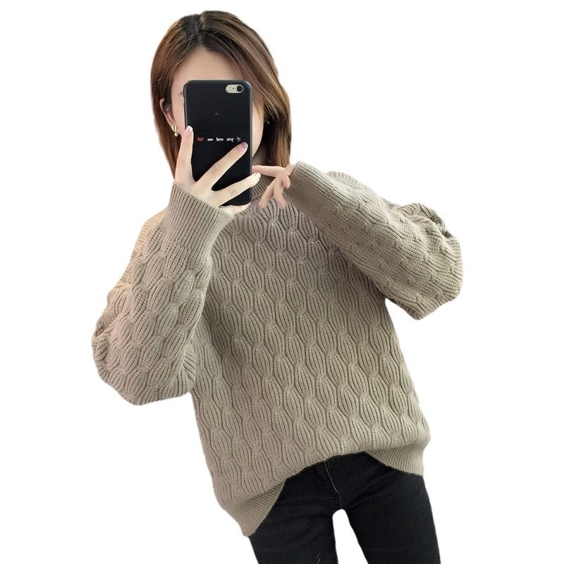 Casual Thickened Turtleneck Pullover Sweater Slimming Knitwear