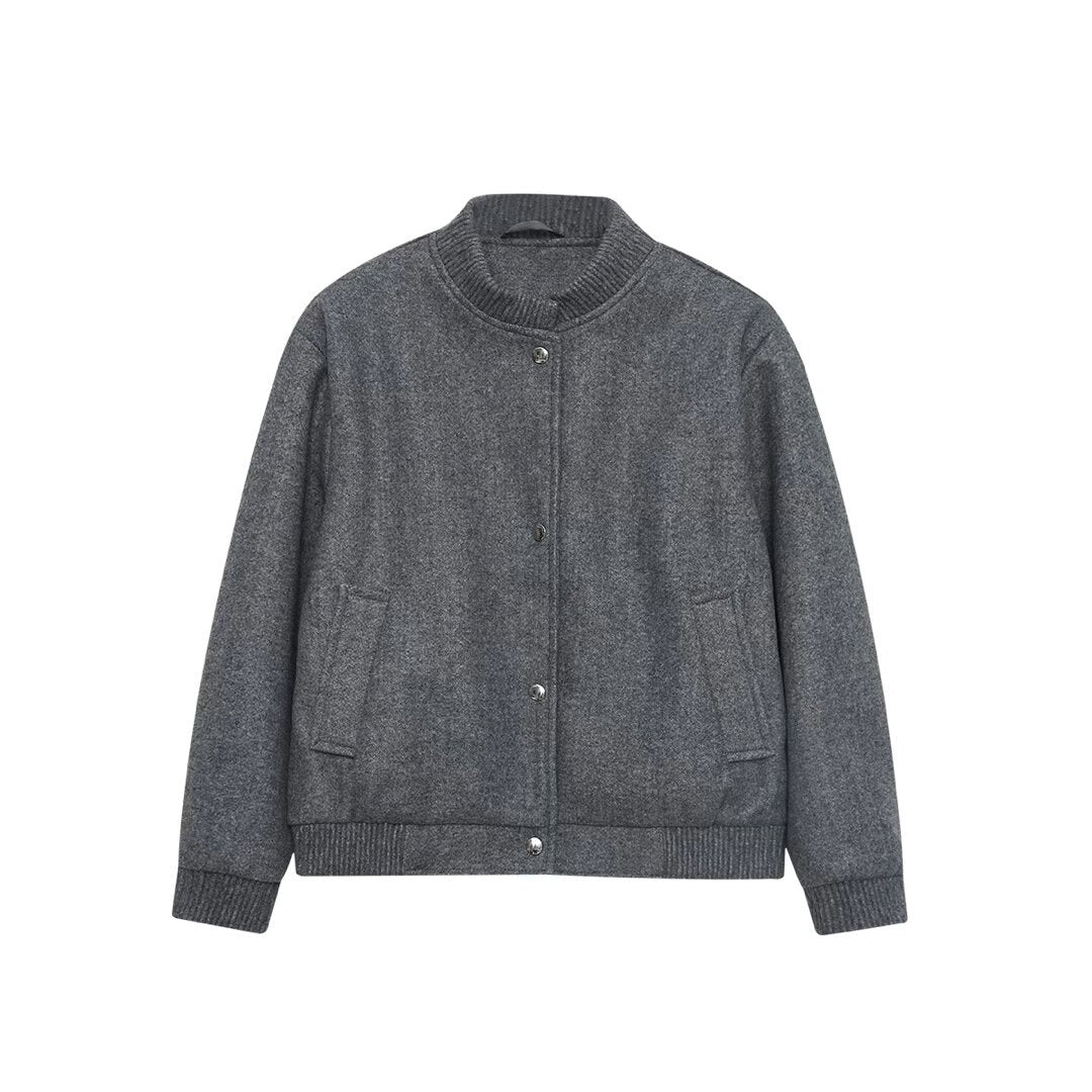 Buckled stand up collar soft pilot jacket